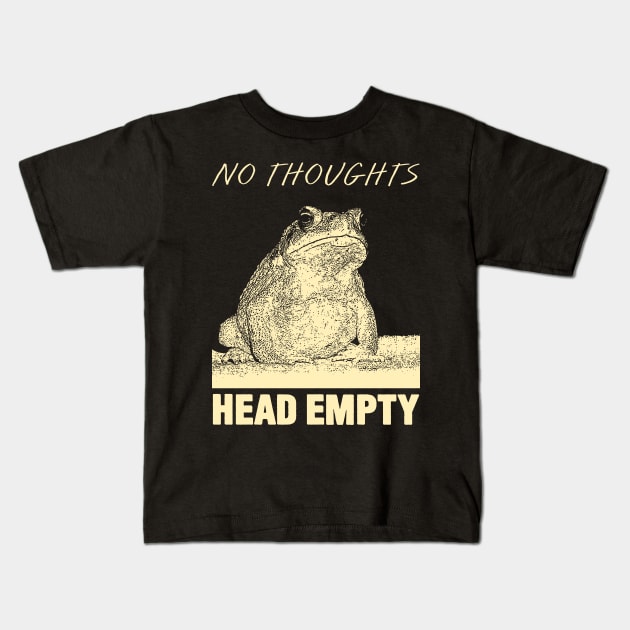 No thoughts Frog Kids T-Shirt by giovanniiiii